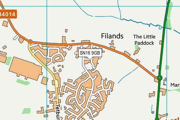 SN16 9GB map - OS VectorMap District (Ordnance Survey) SN16 9GB map - OS VectorMap District (Ordnance Survey)