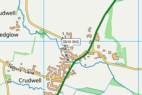 SN16 9HG map - OS VectorMap District (Ordnance Survey)