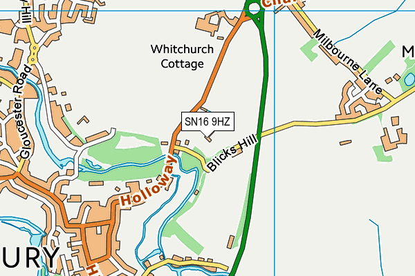 SN16 9HZ map - OS VectorMap District (Ordnance Survey)