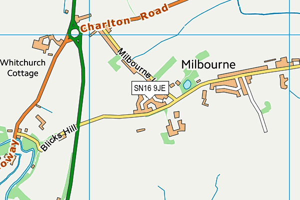 SN16 9JE map - OS VectorMap District (Ordnance Survey) SN16 9JE map - OS VectorMap District (Ordnance Survey)
