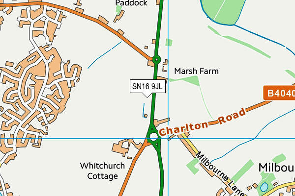 SN16 9JL map - OS VectorMap District (Ordnance Survey) SN16 9JL map - OS VectorMap District (Ordnance Survey)
