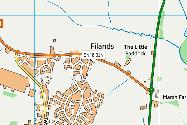 SN16 9JN map - OS VectorMap District (Ordnance Survey) SN16 9JN map - OS VectorMap District (Ordnance Survey)