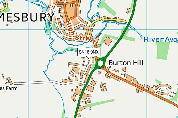 SN16 9NX map - OS VectorMap District (Ordnance Survey) SN16 9NX map - OS VectorMap District (Ordnance Survey)