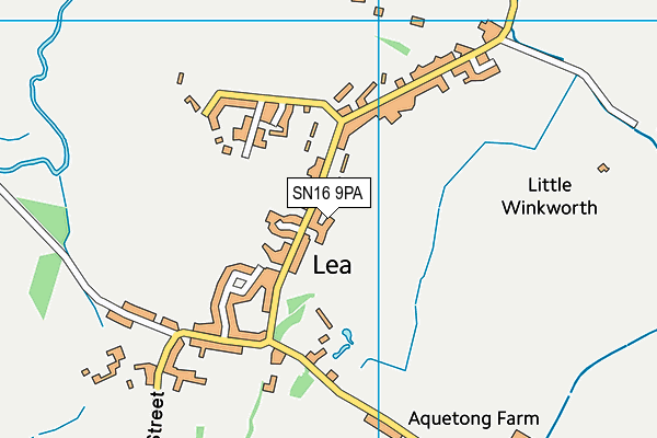 SN16 9PA map - OS VectorMap District (Ordnance Survey)