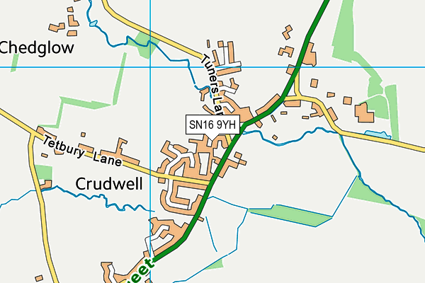 SN16 9YH map - OS VectorMap District (Ordnance Survey) SN16 9YH map - OS VectorMap District (Ordnance Survey)