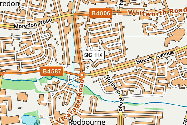 SN2 1HX map - OS VectorMap District (Ordnance Survey) SN2 1HX map - OS VectorMap District (Ordnance Survey)