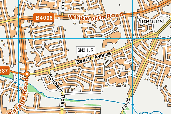 SN2 1JR map - OS VectorMap District (Ordnance Survey) SN2 1JR map - OS VectorMap District (Ordnance Survey)