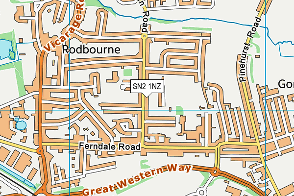 SN2 1NZ map - OS VectorMap District (Ordnance Survey) SN2 1NZ map - OS VectorMap District (Ordnance Survey)