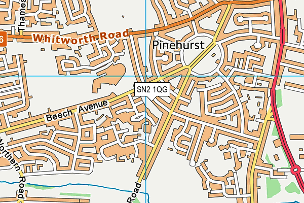 SN2 1QG map - OS VectorMap District (Ordnance Survey) SN2 1QG map - OS VectorMap District (Ordnance Survey)