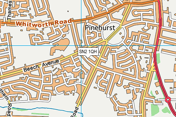 SN2 1QH map - OS VectorMap District (Ordnance Survey) SN2 1QH map - OS VectorMap District (Ordnance Survey)