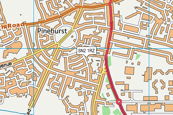 SN2 1RZ map - OS VectorMap District (Ordnance Survey) SN2 1RZ map - OS VectorMap District (Ordnance Survey)