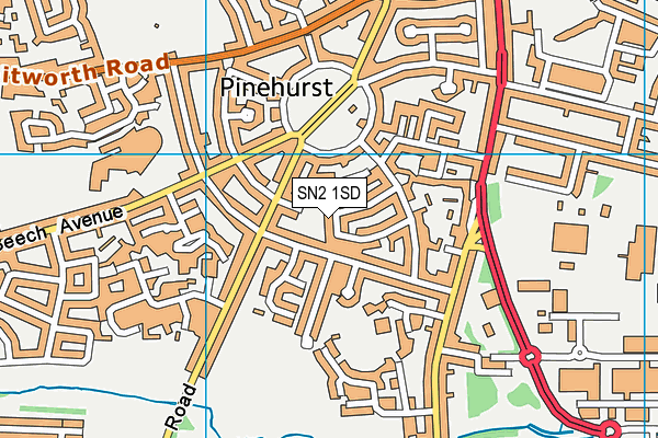 SN2 1SD map - OS VectorMap District (Ordnance Survey) SN2 1SD map - OS VectorMap District (Ordnance Survey)