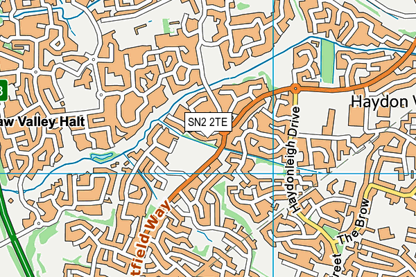 SN2 2TE map - OS VectorMap District (Ordnance Survey) SN2 2TE map - OS VectorMap District (Ordnance Survey)