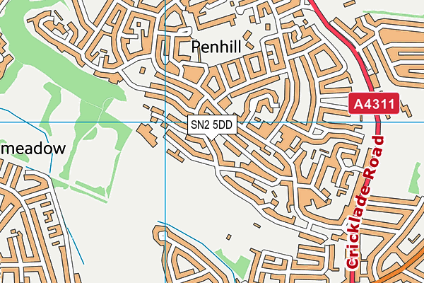 SN2 5DD map - OS VectorMap District (Ordnance Survey) SN2 5DD map - OS VectorMap District (Ordnance Survey)