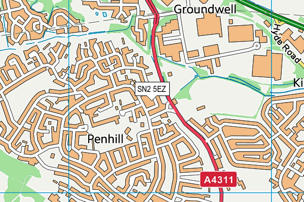 SN2 5EZ map - OS VectorMap District (Ordnance Survey) SN2 5EZ map - OS VectorMap District (Ordnance Survey)