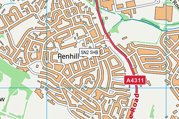 SN2 5HB map - OS VectorMap District (Ordnance Survey) SN2 5HB map - OS VectorMap District (Ordnance Survey)
