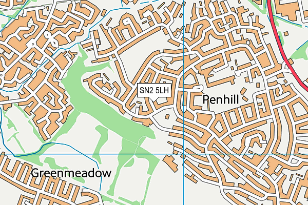SN2 5LH map - OS VectorMap District (Ordnance Survey) SN2 5LH map - OS VectorMap District (Ordnance Survey)