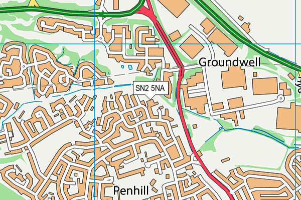 SN2 5NA map - OS VectorMap District (Ordnance Survey) SN2 5NA map - OS VectorMap District (Ordnance Survey)