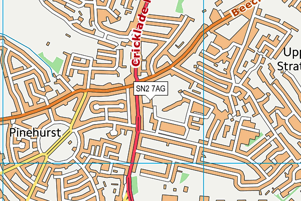SN2 7AG map - OS VectorMap District (Ordnance Survey) SN2 7AG map - OS VectorMap District (Ordnance Survey)