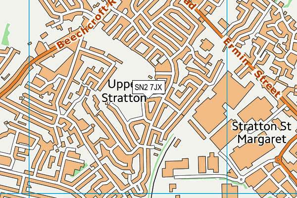 SN2 7JX map - OS VectorMap District (Ordnance Survey) SN2 7JX map - OS VectorMap District (Ordnance Survey)
