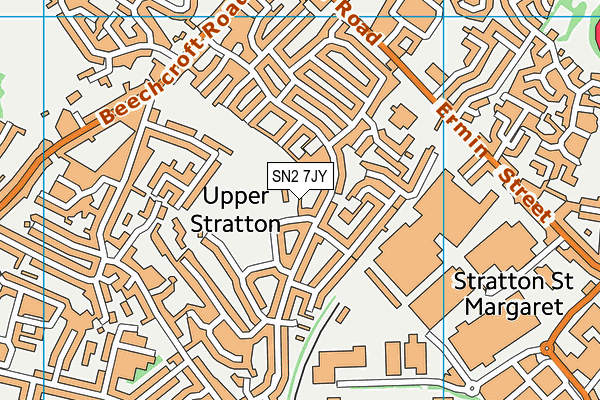 SN2 7JY map - OS VectorMap District (Ordnance Survey) SN2 7JY map - OS VectorMap District (Ordnance Survey)