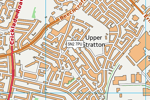 SN2 7PU map - OS VectorMap District (Ordnance Survey) SN2 7PU map - OS VectorMap District (Ordnance Survey)