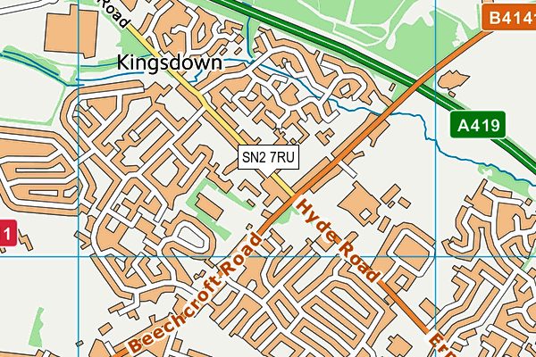 SN2 7RU map - OS VectorMap District (Ordnance Survey) SN2 7RU map - OS VectorMap District (Ordnance Survey)