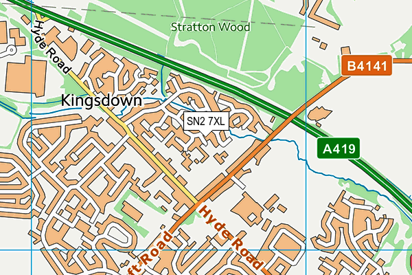 SN2 7XL map - OS VectorMap District (Ordnance Survey) SN2 7XL map - OS VectorMap District (Ordnance Survey)