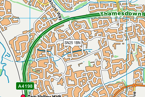 SN25 1BN map - OS VectorMap District (Ordnance Survey) SN25 1BN map - OS VectorMap District (Ordnance Survey)