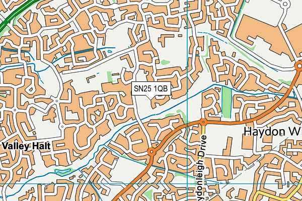 SN25 1QB map - OS VectorMap District (Ordnance Survey) SN25 1QB map - OS VectorMap District (Ordnance Survey)