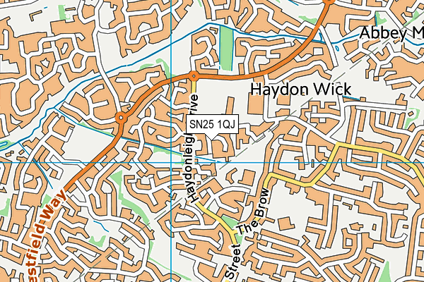 SN25 1QJ map - OS VectorMap District (Ordnance Survey) SN25 1QJ map - OS VectorMap District (Ordnance Survey)