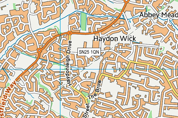 SN25 1QN map - OS VectorMap District (Ordnance Survey) SN25 1QN map - OS VectorMap District (Ordnance Survey)