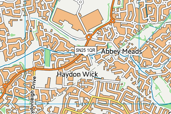 SN25 1QR map - OS VectorMap District (Ordnance Survey) SN25 1QR map - OS VectorMap District (Ordnance Survey)