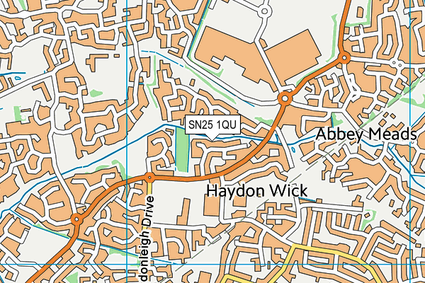 SN25 1QU map - OS VectorMap District (Ordnance Survey) SN25 1QU map - OS VectorMap District (Ordnance Survey)