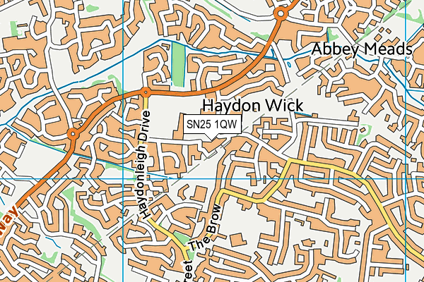 SN25 1QW map - OS VectorMap District (Ordnance Survey) SN25 1QW map - OS VectorMap District (Ordnance Survey)