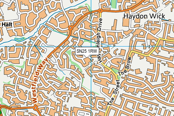 SN25 1RW map - OS VectorMap District (Ordnance Survey)