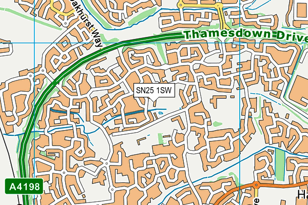 SN25 1SW map - OS VectorMap District (Ordnance Survey) SN25 1SW map - OS VectorMap District (Ordnance Survey)