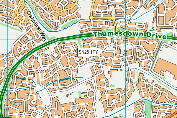 SN25 1TY map - OS VectorMap District (Ordnance Survey) SN25 1TY map - OS VectorMap District (Ordnance Survey)