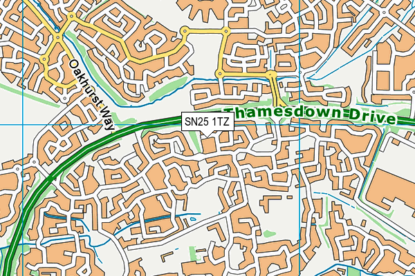 SN25 1TZ map - OS VectorMap District (Ordnance Survey) SN25 1TZ map - OS VectorMap District (Ordnance Survey)