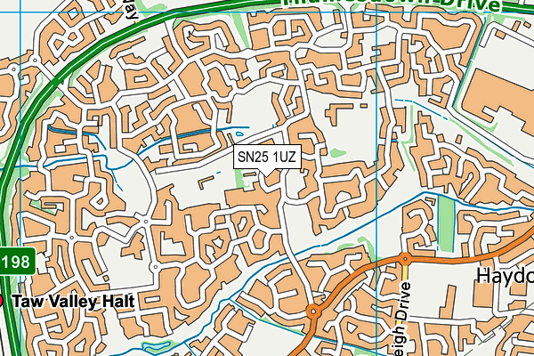 SN25 1UZ map - OS VectorMap District (Ordnance Survey)