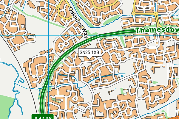 SN25 1XB map - OS VectorMap District (Ordnance Survey) SN25 1XB map - OS VectorMap District (Ordnance Survey)