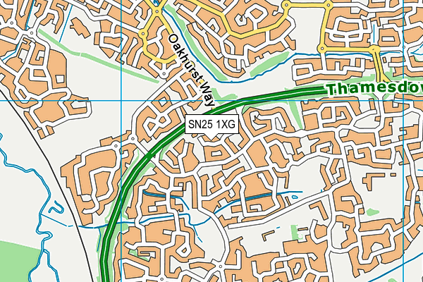 SN25 1XG map - OS VectorMap District (Ordnance Survey) SN25 1XG map - OS VectorMap District (Ordnance Survey)