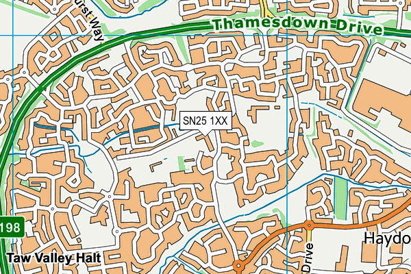 SN25 1XX map - OS VectorMap District (Ordnance Survey)