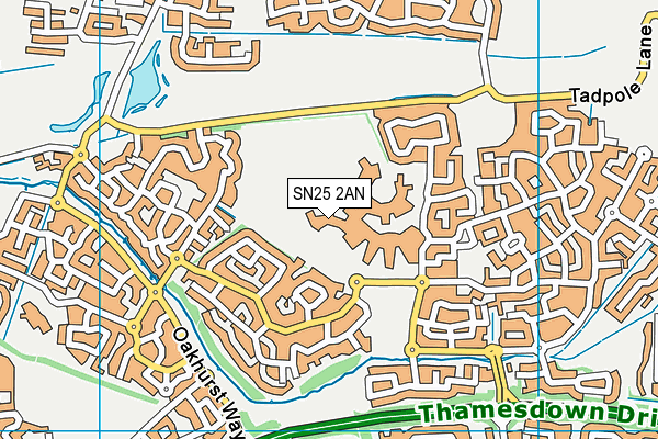 SN25 2AN map - OS VectorMap District (Ordnance Survey) SN25 2AN map - OS VectorMap District (Ordnance Survey)