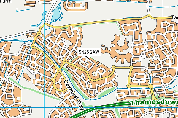 SN25 2AW map - OS VectorMap District (Ordnance Survey) SN25 2AW map - OS VectorMap District (Ordnance Survey)
