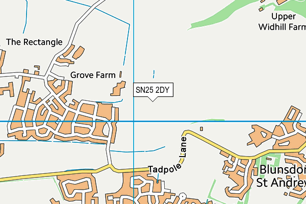 SN25 2DY map - OS VectorMap District (Ordnance Survey) SN25 2DY map - OS VectorMap District (Ordnance Survey)