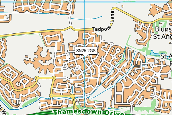 SN25 2GS map - OS VectorMap District (Ordnance Survey) SN25 2GS map - OS VectorMap District (Ordnance Survey)