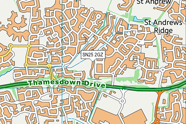 SN25 2GZ map - OS VectorMap District (Ordnance Survey) SN25 2GZ map - OS VectorMap District (Ordnance Survey)