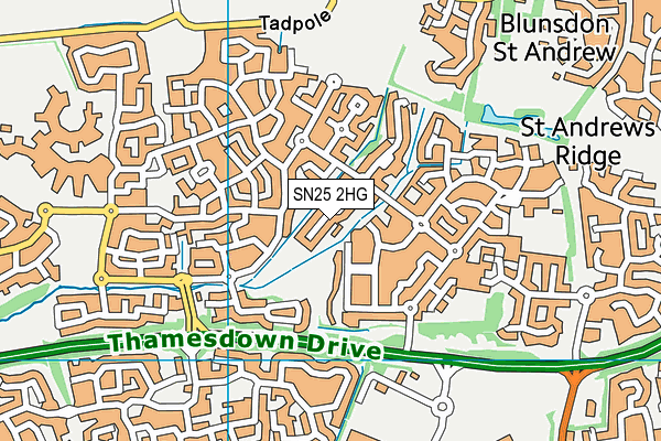 SN25 2HG map - OS VectorMap District (Ordnance Survey) SN25 2HG map - OS VectorMap District (Ordnance Survey)