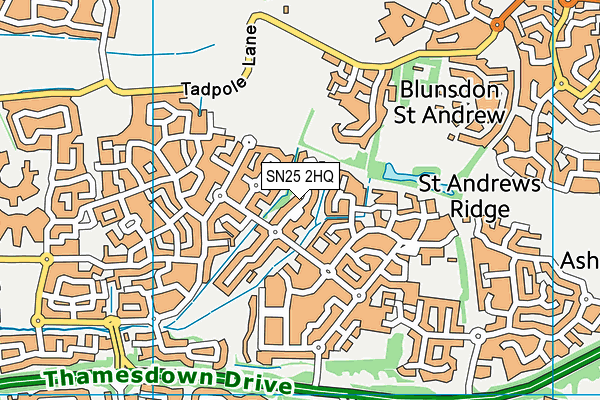 SN25 2HQ map - OS VectorMap District (Ordnance Survey)